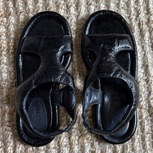 Tibi patent tom sandals